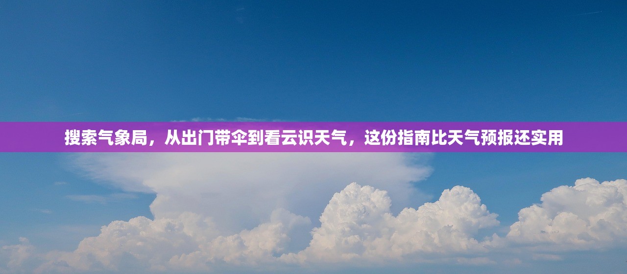 搜索气象局，从出门带伞到看云识天气，这份指南比天气预报还实用