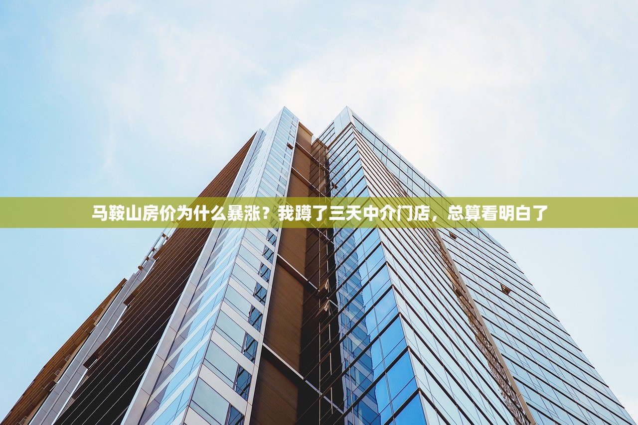 马鞍山房价为什么暴涨？我蹲了三天中介门店，总算看明白了